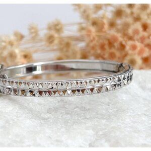 Whiting & Davis Diamond Cut Sterling Silver 925 Vintage Bangle Bracelet